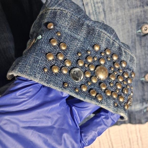 Vintage Western Cowgirl Festival Parasuco Studded Denim Women's Jacket - Picture 7 of 17